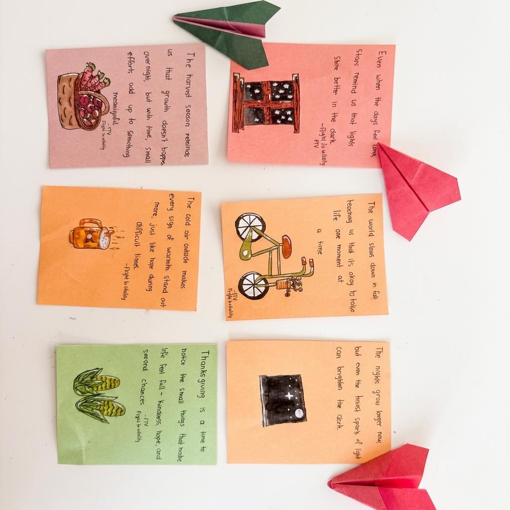 Fall motivational note cards